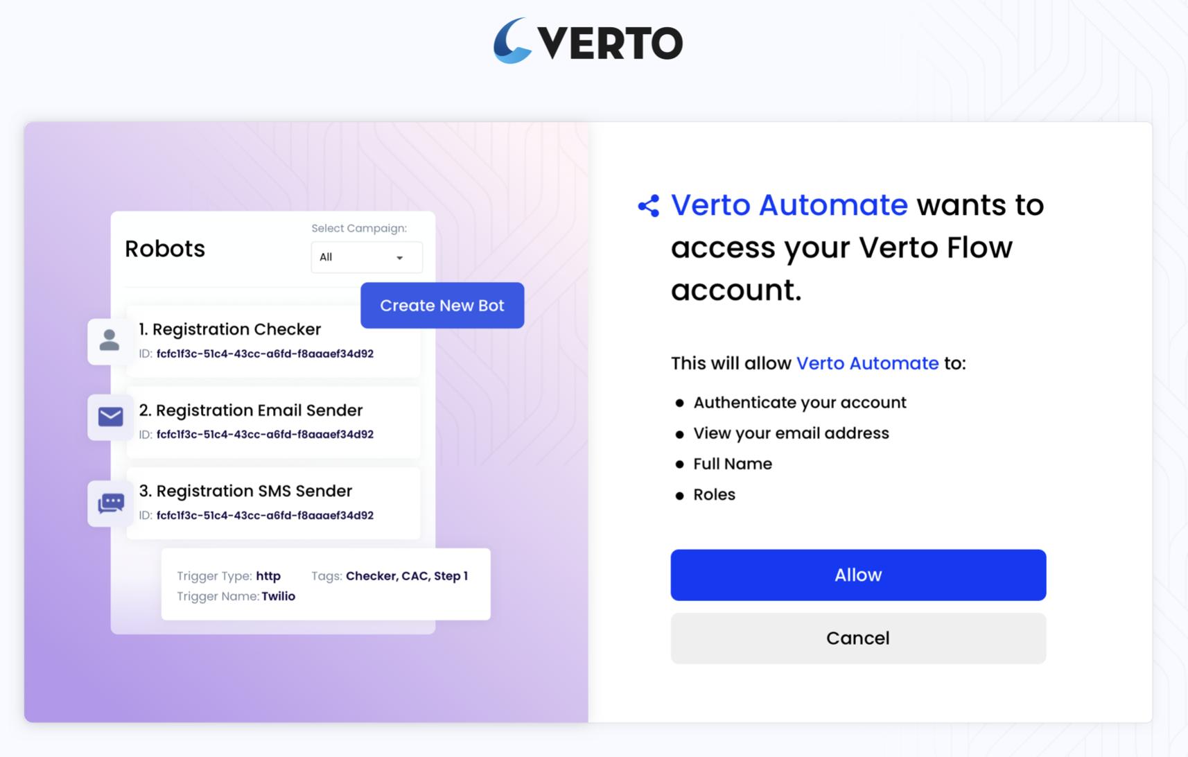 Allow Verto Access